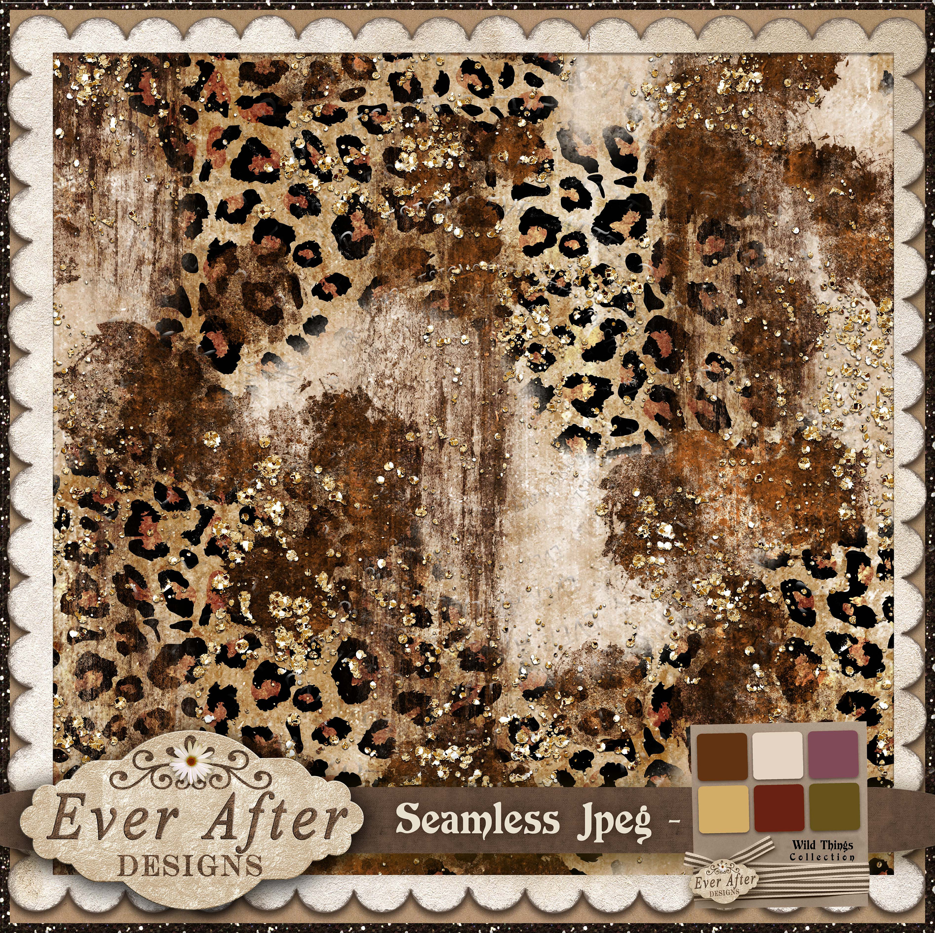 Seamless Gold Glitter Cheetah Leopard Wild Animal Print Digital ...