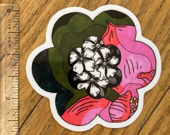 Pegatina de flores en una flor