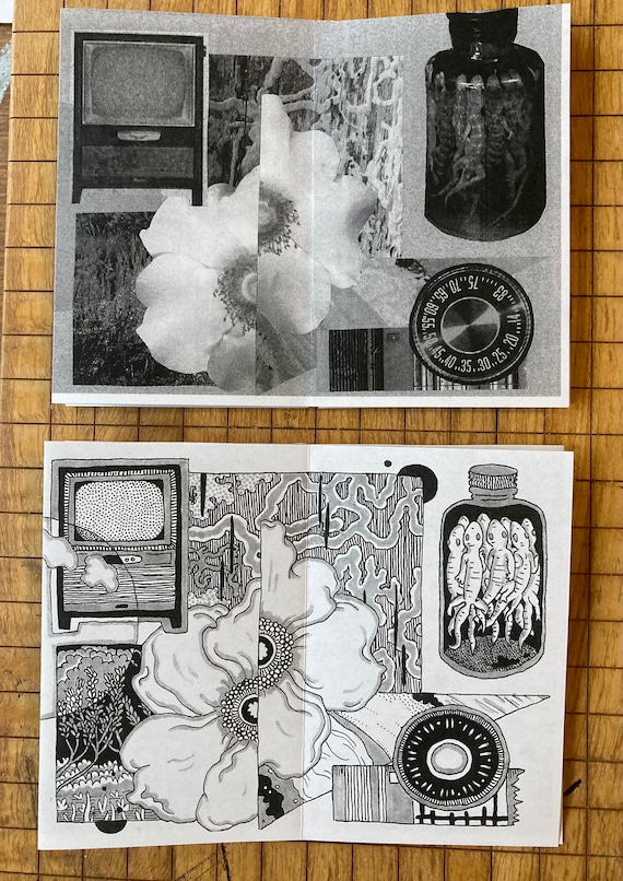 Paper Garden, Reversible Collage Zines - Etsy
