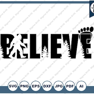 Big Foot SVG - Big Foot Believe SVG, Believe SVG, Big Foot Clipart, Big Foot Download, Cryptid SVG, Cryptid Clipart, svg für Cricut, Silhouette