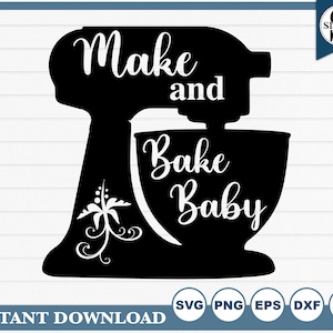 Bak baby SVG, bakken clipart, bakken SVG, standmixer SVG, standmixer clipart, SVG voor Cricut, SVG voor Silhouette, svg, png, eps, dxf, jpg