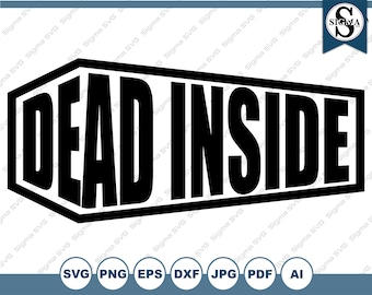 Dead Inside Coffin SVG – Creepy Clipart, Halloween (Digital Download)