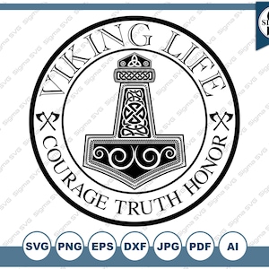 Viking Life Mjolnir SVG - Viking Thor vector - Viking svg - Norse Viking Symbol svg - svg/ png/ eps/ dxf/ jpg/ ai/ pdf