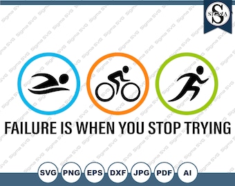 Triathlon SVG: Funny Exercise Clipart (Digital Download)