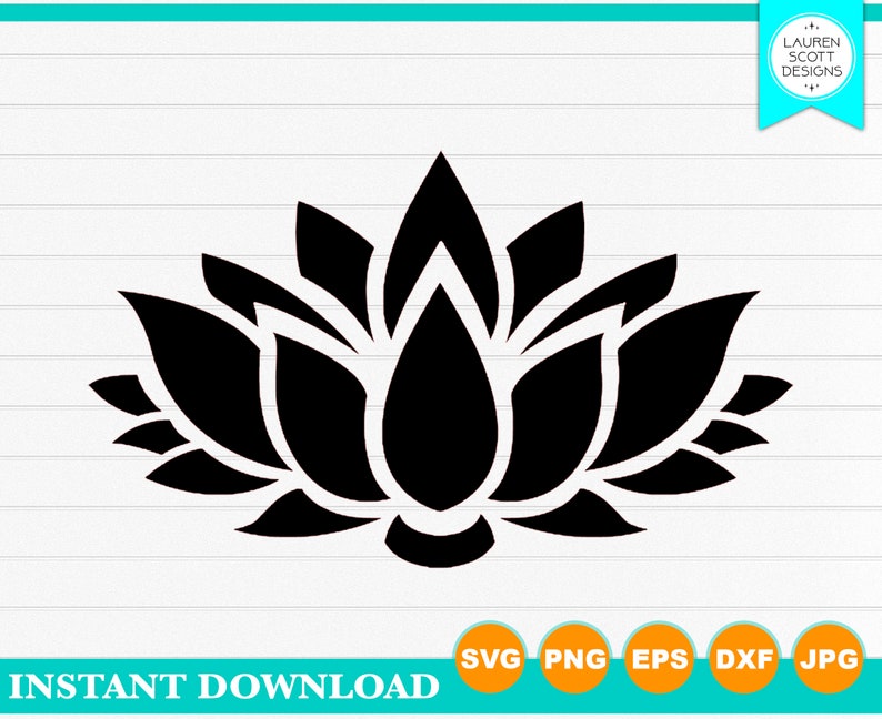 jpg Digital Download dxf EPS Lotus Flower Instant Download SVG PNG