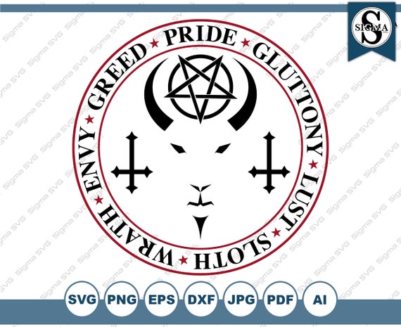 Seven Deadly Sins Symbols Tattoo SVG File Png Jpg Dxf Easy 