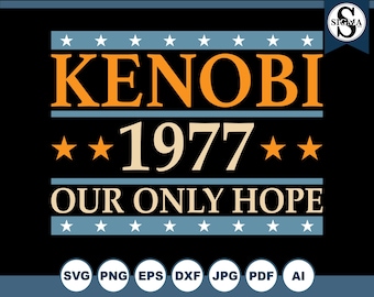 Kenobi 1977 SVG: Star Wars Clipart (Digital Download)