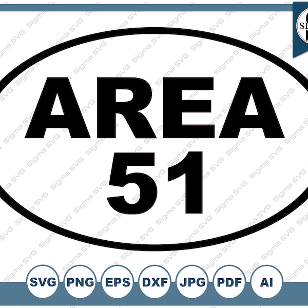 Area 51 SVG - SVG Clipart Instant Download - Area 51 Alien Svg Clipart, Aliens Silhouette, Cricut Svg - Svg Png Eps dxf jpg
