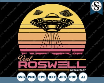 Visit Roswell SVG - UFO Svg, Roswell SVG, Ufo Clipart, Roswell Ufo Alien Download, Cryptid Svg, Paranormal Clipart, Cricut, Silhouette