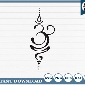 Om Breathe Sanscrito Download immediato SVG, PNG, EPS, dxf, jpg Download digitale - Buddismo, Zen, Tao