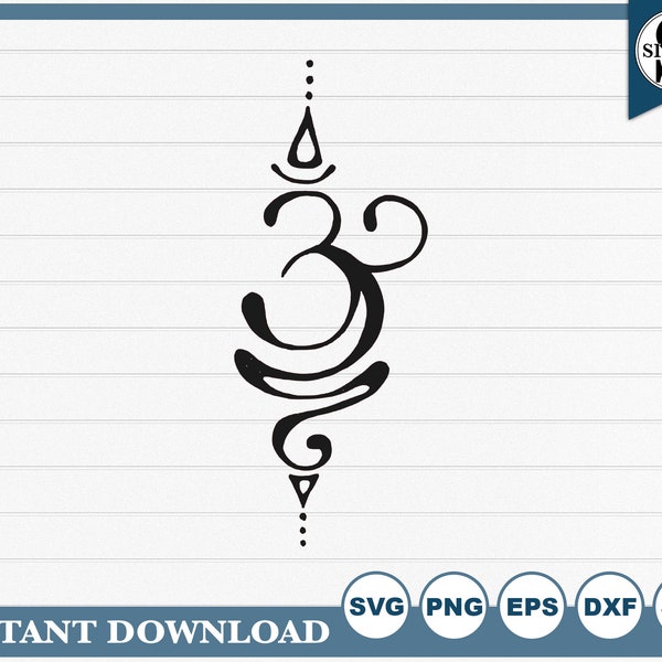 Om Breathe Sanskrit Instant Download SVG, PNG, EPS, dxf, jpg Digital Download -Buddhism, Zen, Tao