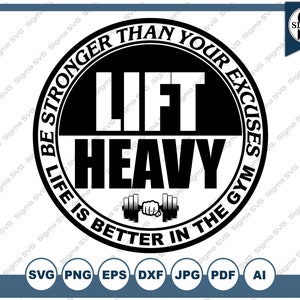 Lift Heavy - Gym SVG, Gym Life, Weightlifting SVG, Barbell SVG, Gym Clipart, Barbell Clipart, Svg for Cricut, Svg for Silhouette,