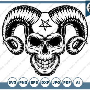 Evil Demon Skull SVG, Evil svg, Evil Demon clipart, Cut File Digital file, T shirt Demon svg, Evil Demon, Satan, Satanic svg, Devil svg