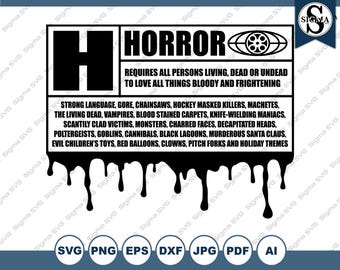 Horror Movie Clipart SVG: Bloody Frightening Design (Digital Download)