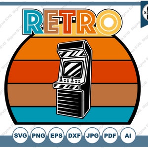 Retro Arcade Game SVG, jeu vidéo, Svg de jeu, Svg de jeu drôle, Clipart de jeu, Arcade Svg, fichiers de coupe Svg pour Silhouette Cricut