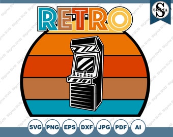 Retro Arcade Game SVG: Gaming Clipart (Digital Download)