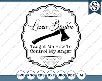 Lizzie Borden SVG: Clipart de hacha, diseño de terror (descarga digital)