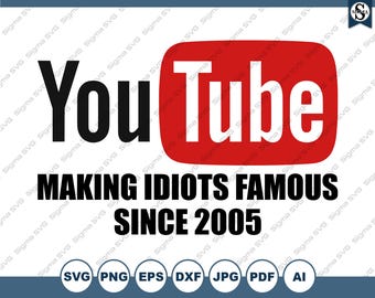 Funny YouTube Sarcasm SVG Clipart: T-Shirt, Mug, Sticker (Digital Download)