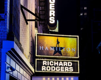 Limited Edition Giclée Photo Print - Hamilton Marquee at the Richard Rodgers Theatre