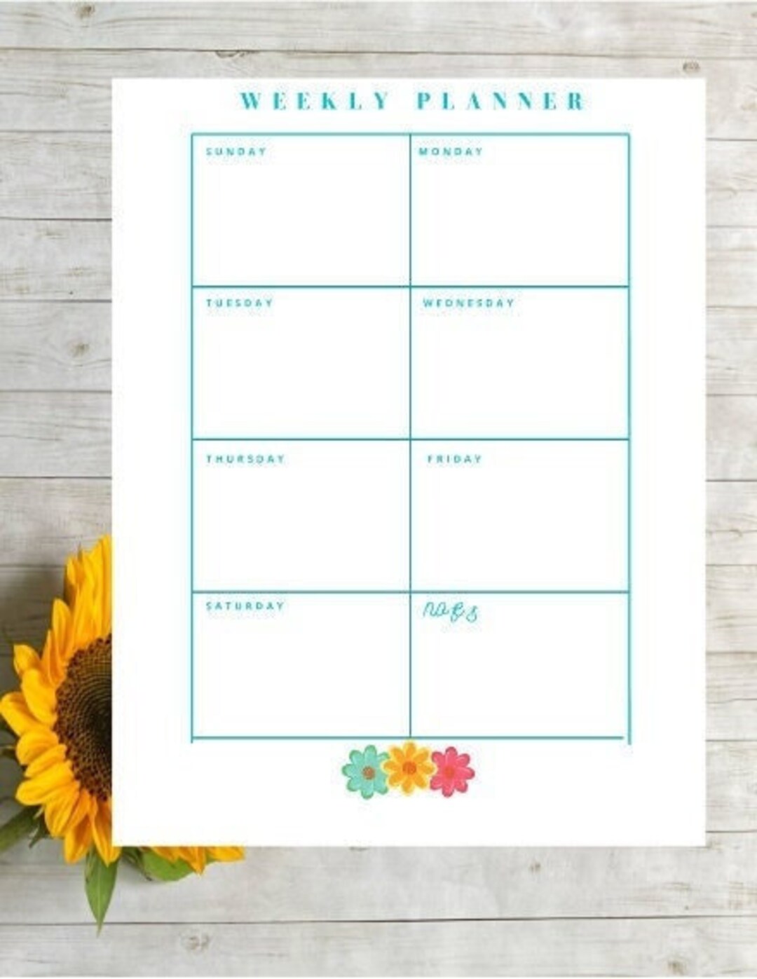 Floral Weekly Planner Printable | 8.5 X 11 Letter Size (PDF) - Etsy