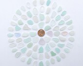 80 top drilled Genuine surf tumbled sea beach glass for jewelry 13-19 mm in length