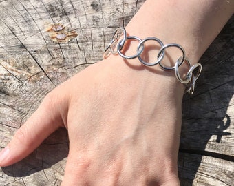 Sterling Silver Circle Chainmaille Bracelet