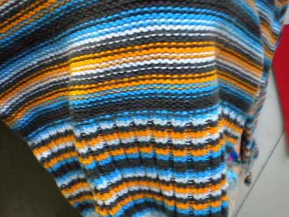 Sale 30% off striped sweater, pullover, turquoise-grey-orange, 100% cotton, for girls, women, girls, vintage, 1990s