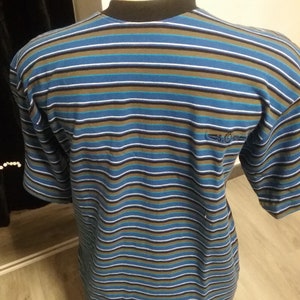 Sale 30% T-Shirt, short sleeve, stripes, striped, blue-black, kiwi-white, round neck, gender, BIG size, measurements, S. Oliver, vintage