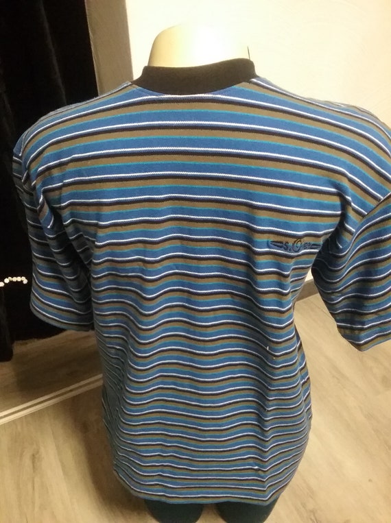 T-shirt, Short Sleeve, Stripes, Striped, Blue-black, Kiwi-white, Round  Neck, Unisex, BIG Size, Measurements, S.oliver, Vintage - Etsy | T-Shirts