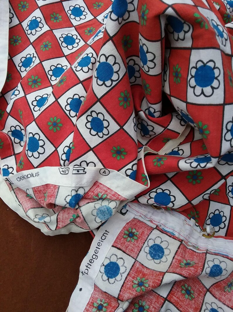 Supergardine curtain scarf refiner kitchen plaid floral pattern red-white-blue-green-green dekoplus easy to care for 40 degree vintage