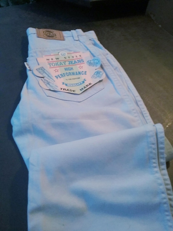 Sale 30% Pants, flared trousers, color jeans light blue, cotton, zipper/button, dimensions, other details, young fashion, gender, Tokay, vintage