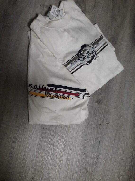 T-shirt, short sleeve, graphic, logo, lettering, ltd. Editio+OCEAN WORLD 2000, white, boys, men, boys, BIG size, measurements, S.Oliver, Vintage