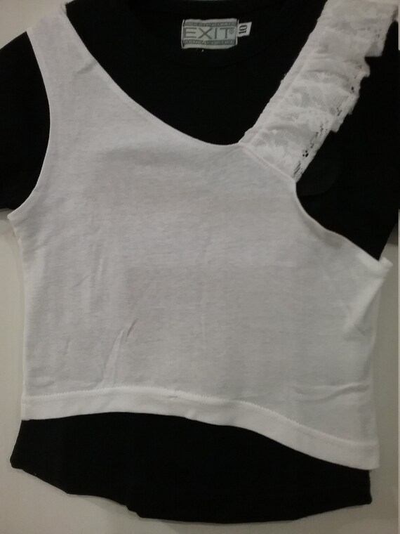 Sale 30% off-the-shoulder, over-top, pullover, short shirt, with lace, white, more sizes, Level One, measurements