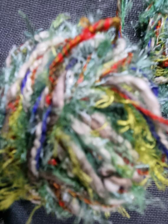 Wool, designer yarn mix, decorative yarn/accent yarn, for stripes, edges, cuffs, etc., various fiber types, hand-wound, vintage wool