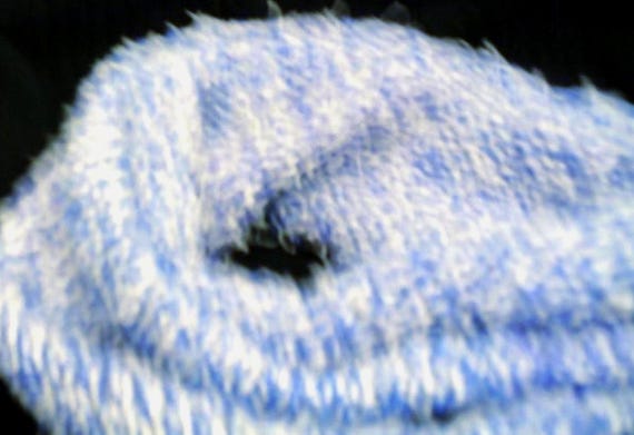 handmade, turtleneck, tube, scarf, multifunctional, blue-white, material mix