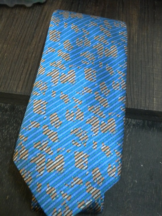 1970s Men's Tie Tie Binder Selection Blue Tones M… - image 3