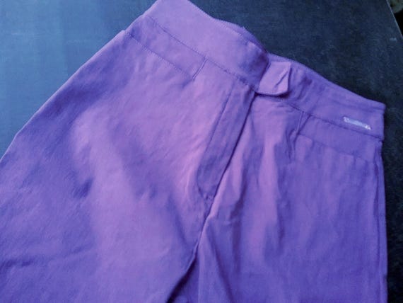 SALE 30% flared trousers, purple, buttoned flare, pockets, zipper, viscose/polyamide/elastane, Young Fashion, Girls, Women, S. Oliver, Vintage