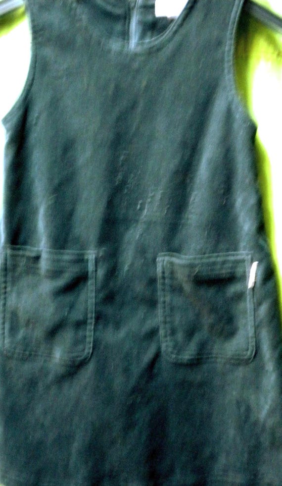 Sale 30% Strap skirt, velvet/velour, dark grey/anthracite round neck, 2 pockets, zipper/back, KIDS, girls, Esprit, Vintage