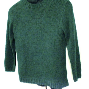 Sale 30% sweater, pullover, ribbon, hand-knitted look, casual, short form, boxy, stockinette stitch, dark green, girls, women, S. Oliver, vintage
