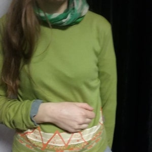 Sale 30% Pulli, T-Shirt oder Langarmshirt, Kurzshirt, Grafik- sonstige, grün-beige-orange, Girls, Frauen, Mädchen, S.Oliver, Vintage