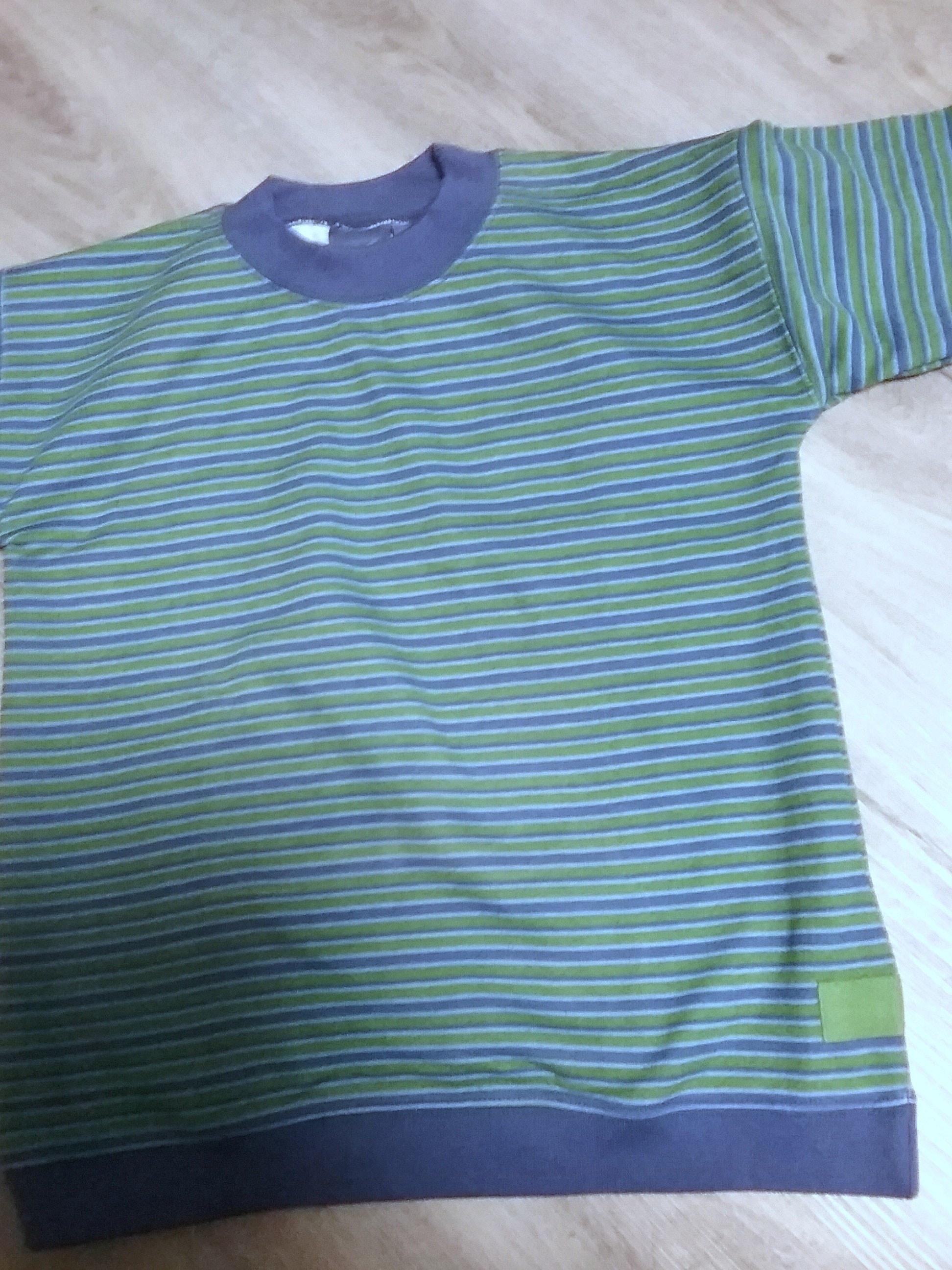 Jumper, Sweatshirt, Kids, Striped, Logo, Sleeve Patch, Dark Blue With  Green, S.oliver, Vintage - Etsy