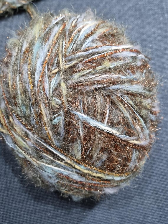 Wool, designer yarn mix, decorative yarn/embellishment for accessories/other handicrafts, various fiber types, hand-wound, vintage wool