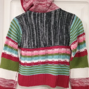 Sale 30% Cardigan, hooded jacket, hoodie, striped, hand-knitted look, made to measure, skin-friendly, girls, girls, Girl Star, Vintage