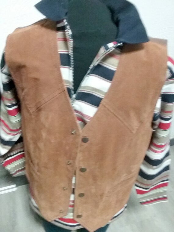 Sale 30% sleeveless vest, Gilet, Genuine Leather, Second Hand, Back lining with buckle, Men, for Creative Ideas