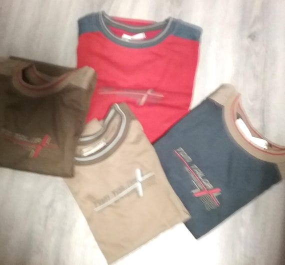 Sale 30% T-Shirt, short sleeve, graphic T-shirt, logo, grey + beige + red-orange + kiwi, boys, men, boys, BIG, Tom Tailor, Vintage