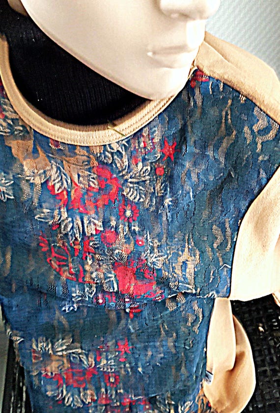 Sale 30% Sweater, long-sleeved shirt, sweater, frontside lace petrol-red over base color beige, Young Fashion, Level One, Vintage