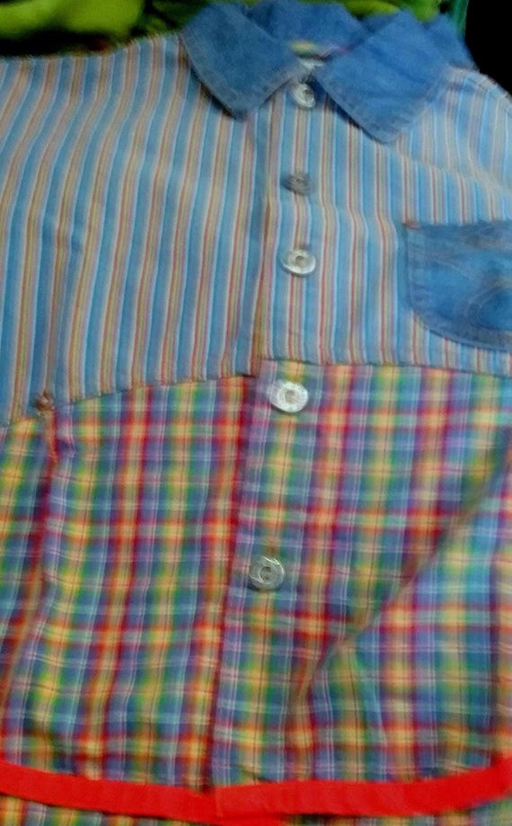 Sale 30% Shirt, Blouse, Overshirt, Denim Shirt, Long Sleeve, Denim, Checked Fabric Details, Striped, Pockets, KIDS, Toff Togs Zone, Vintage