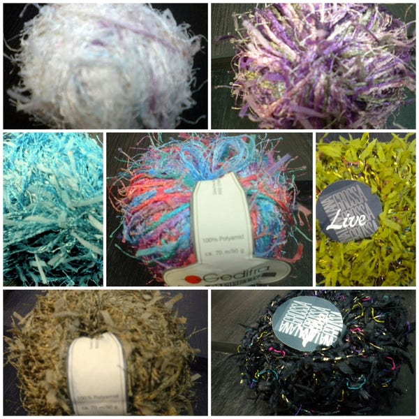 Fringe yarn Effect yarn Thread yarn " Gedifra " " Papiretto " Color selection Super yarn light tops Summer shirts Spring Summer Vintage