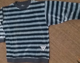 Sweater Sweater Nicki Velvet Velour Blue Tones Striped - Etsy UK