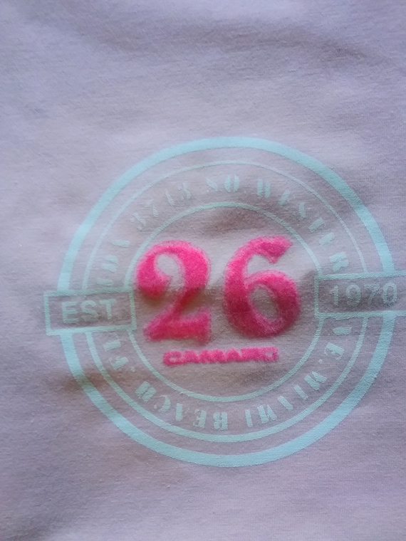 Sale 30% T-Shirt, short sleeve, graphic number 26, pink-white, cotton, elastane, girls, Camaro, vintage
